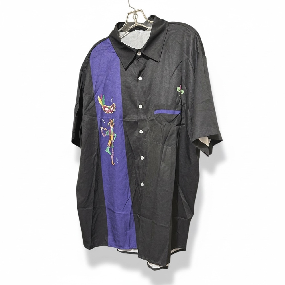 Festive Black and Purple Men's Shirt - Picture 7 of 16